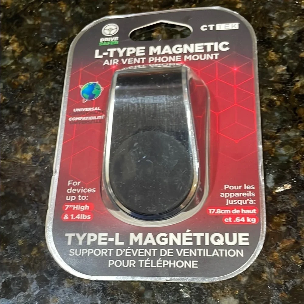 Black L-Type Magnetic Phone Holster Clip